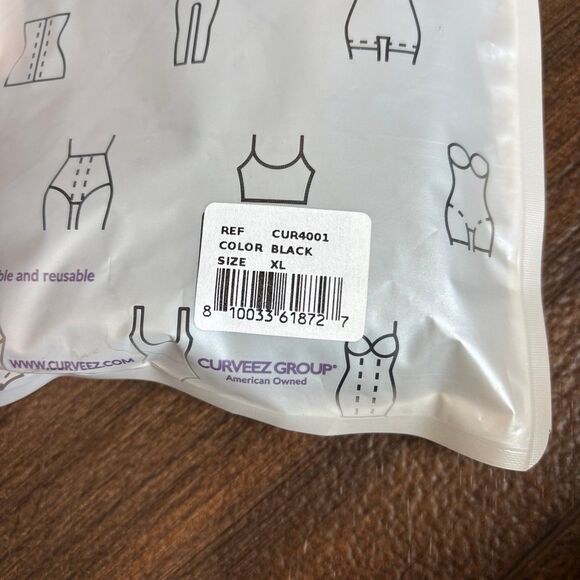 Curveez Women's Daily Striped Smoothing Briefs Light Compression Black XL NWT - Picture 8 of 12